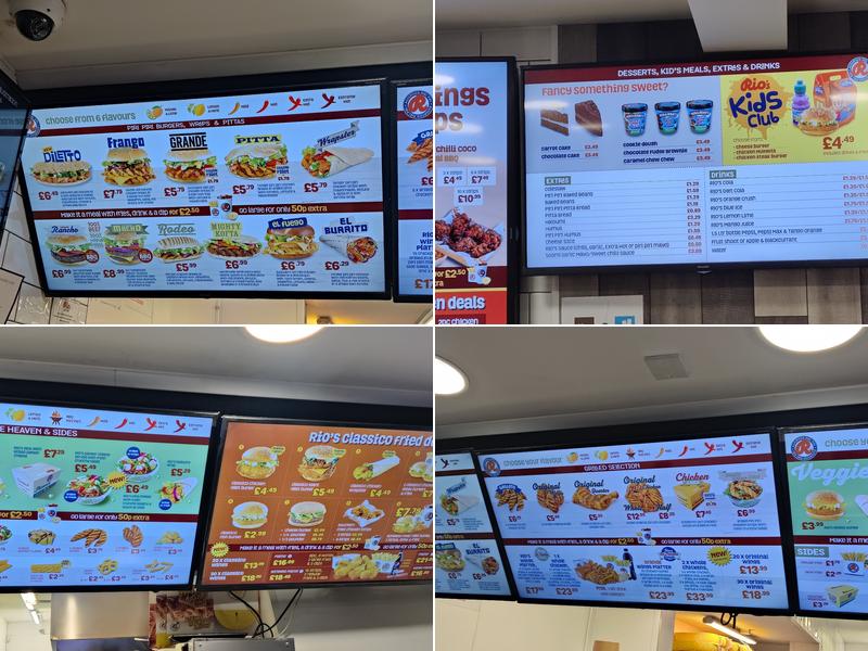 Rio's Piri Piri Menu