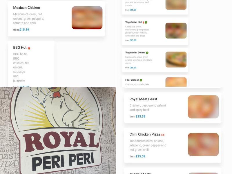 Royal Peri Peri Fried Chicken Menu