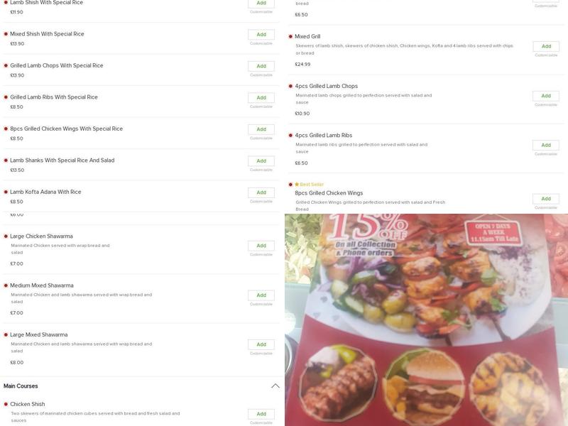 Turkish Grill & Shawarma Menu