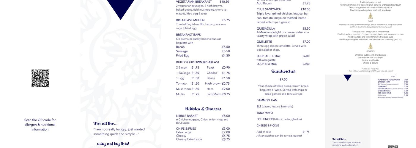 Cirencester Golf Club Menu