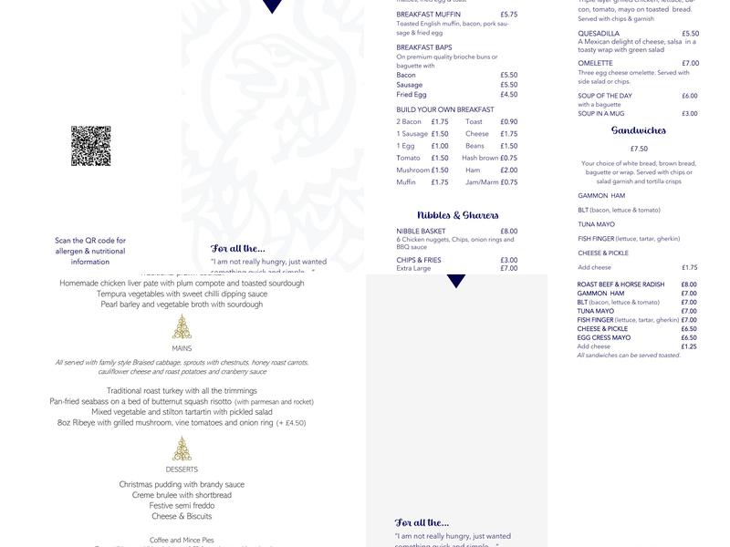 Cirencester Golf Club Menu