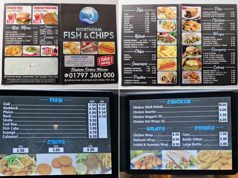 Northiam Fish Bar Menu