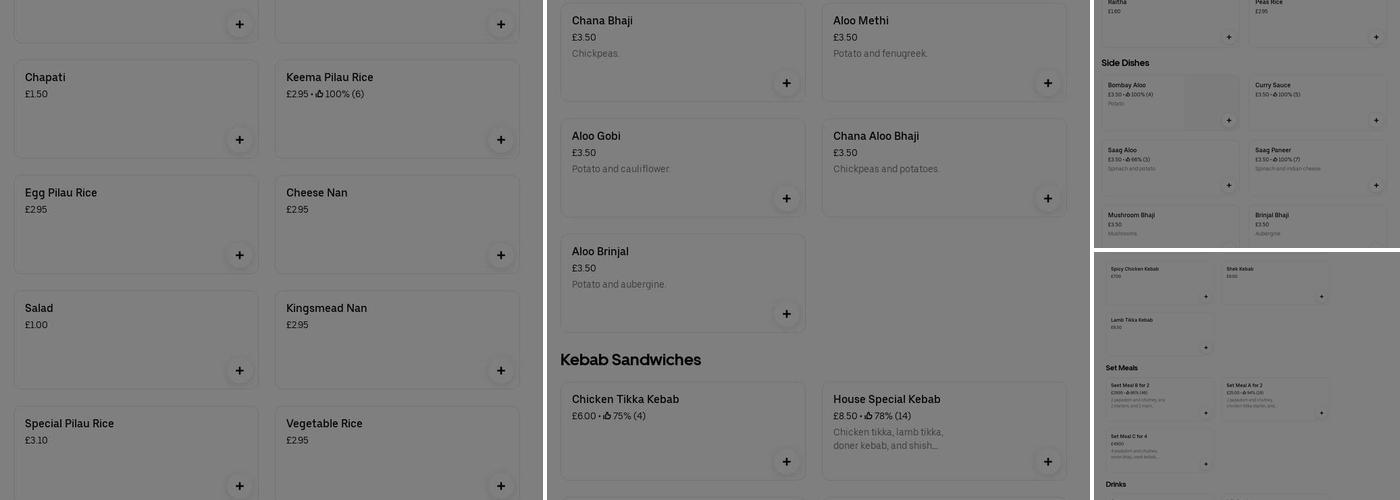 Kingsmead Spice Menu