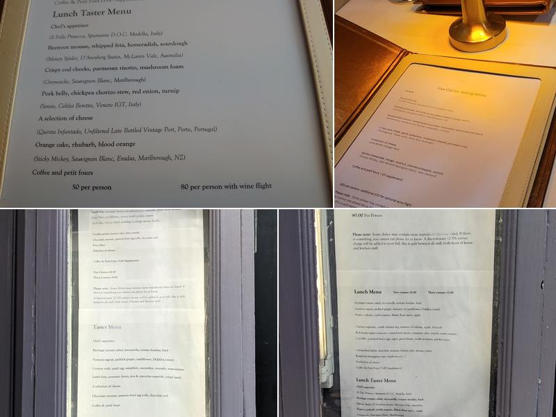 Roger Hickman's Restaurant Menu