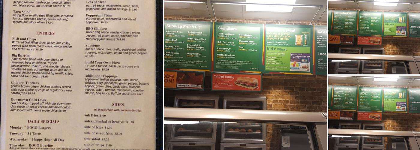 Subway Menu
