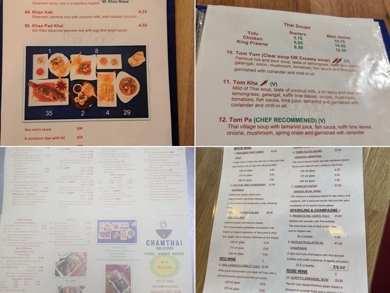 Chamthai Soul Kitchen Menu