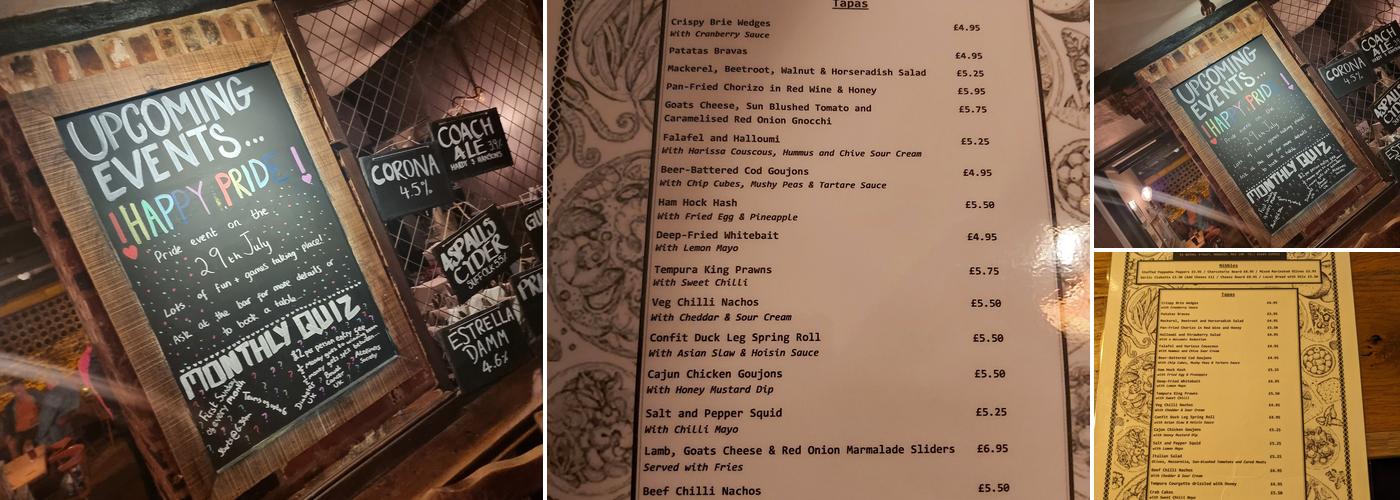 The Coach & Horses Menu