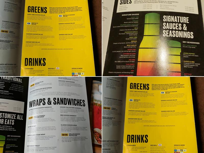 Buffalo Wild Wings Menu