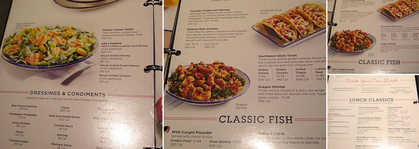 Red Lobster Menu