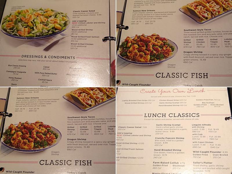 Red Lobster Menu