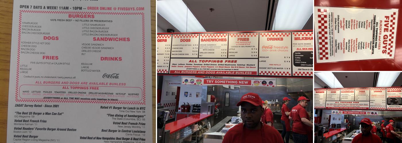 Five Guys Menu