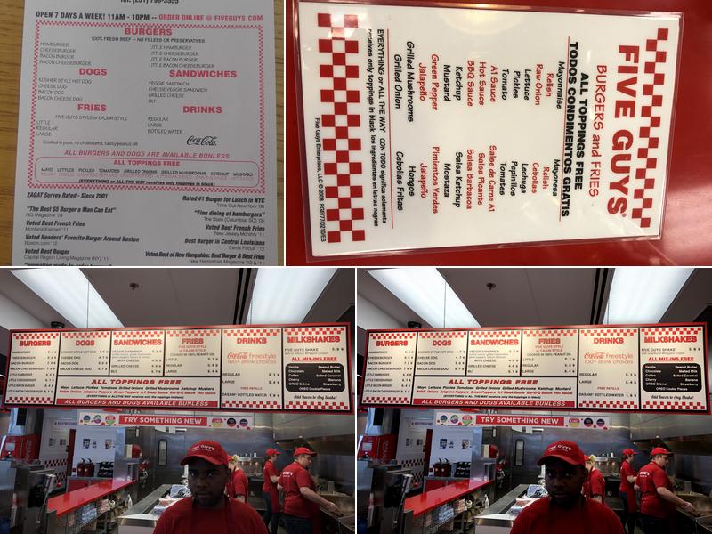 Five Guys Menu