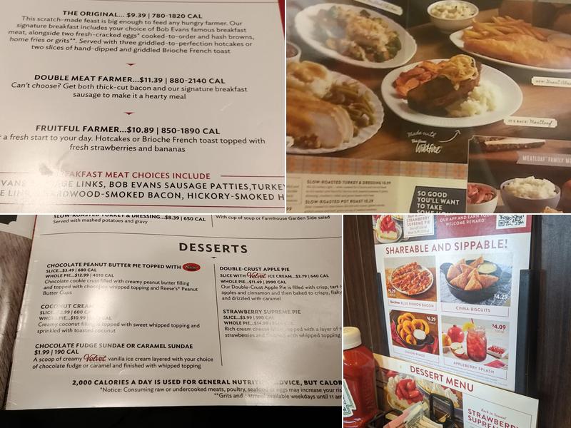 Bob Evans Menu