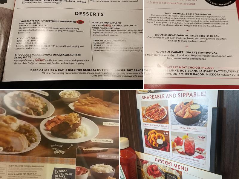 Bob Evans Menu