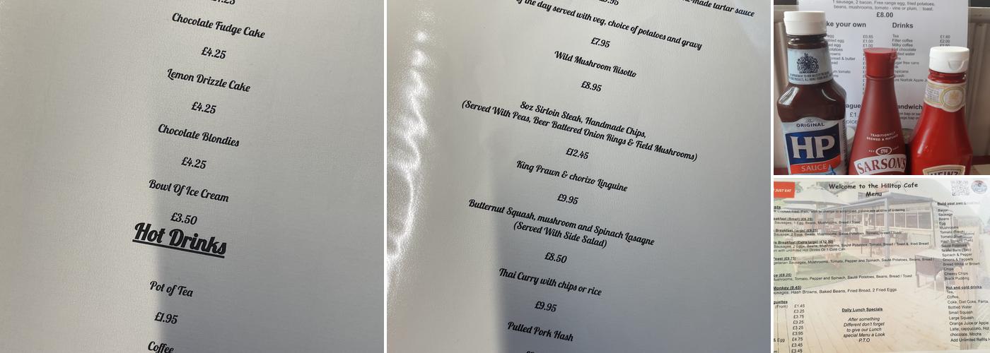 Hilltop Cafe and Stone Hill Bistro Menu