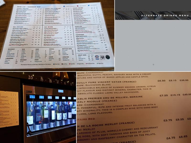 The Wallow | Self Service Wine Bar Menu