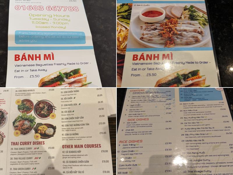 Vietnam Pho Menu