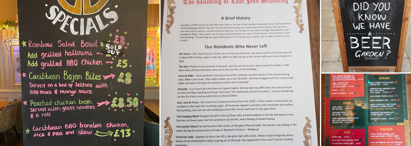 Last Pub Standing Menu