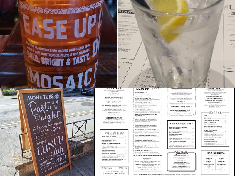 The Unthank Arms Menu