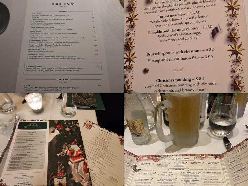 The Ivy Norwich Brasserie Menu