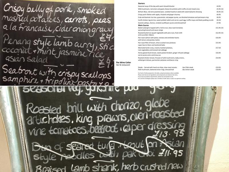 The Wine Cellar Menu