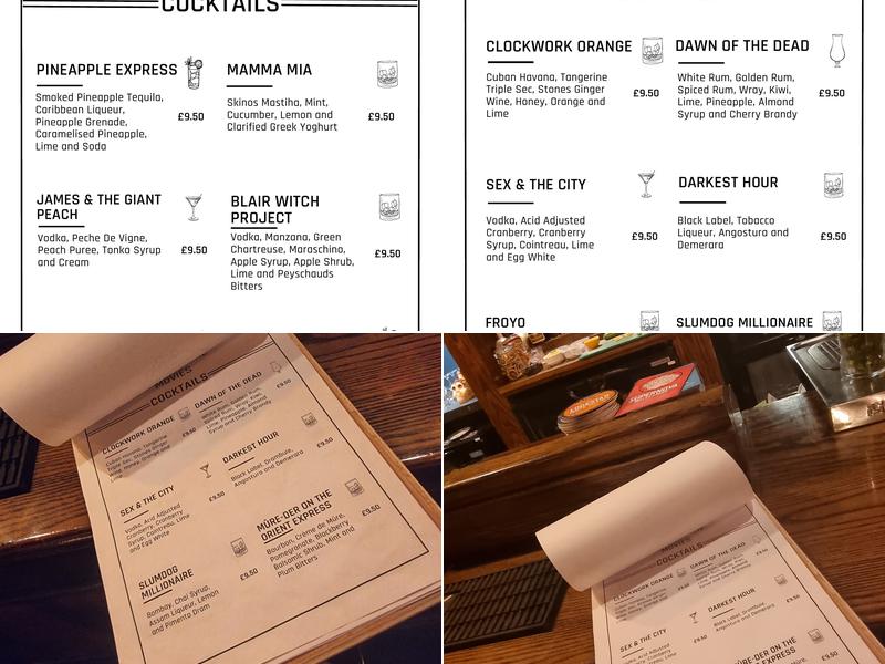 Chambers Cocktail Company Menu