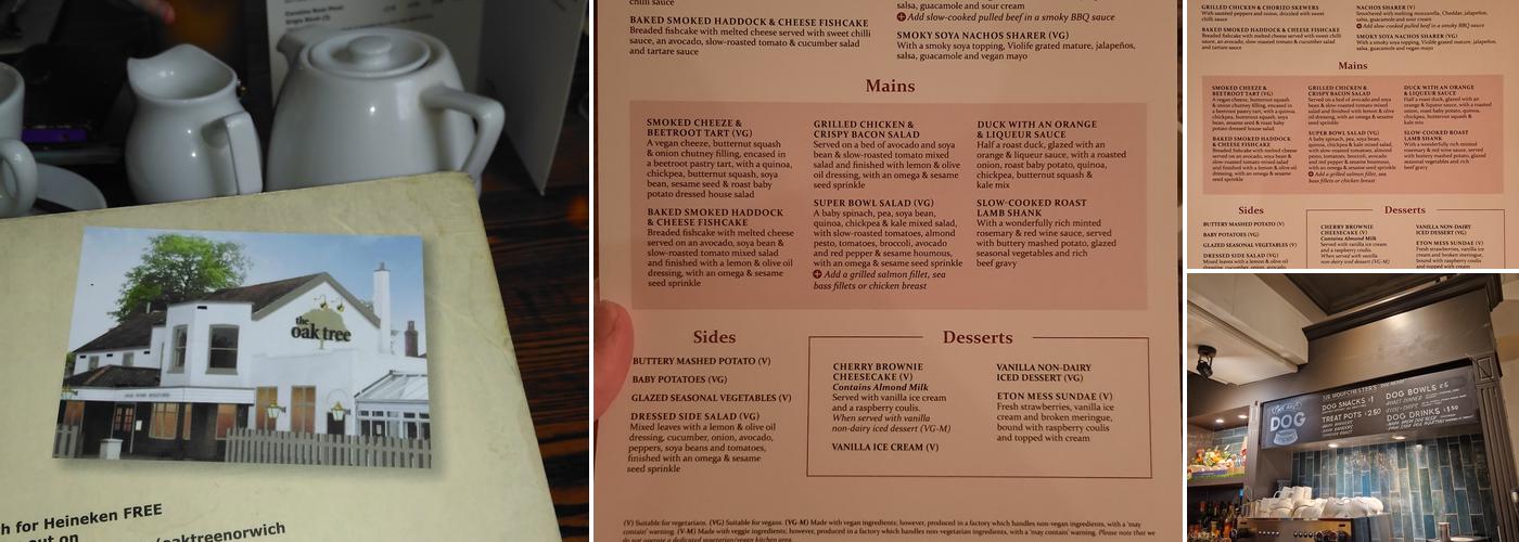 Oak Tree Norwich Menu