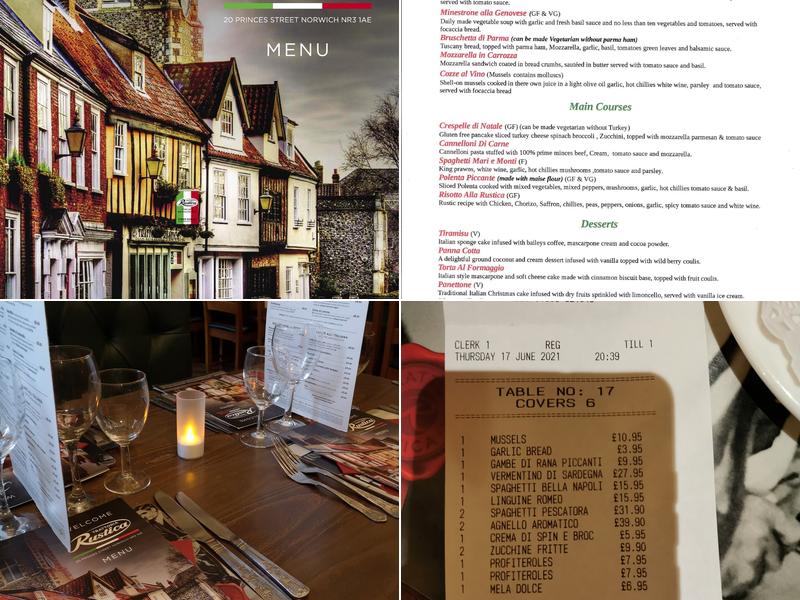 Trattoria Rustica Menu