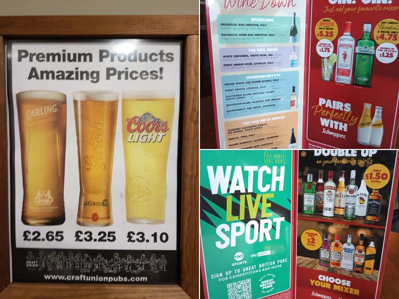 The Pig & Whistle Menu