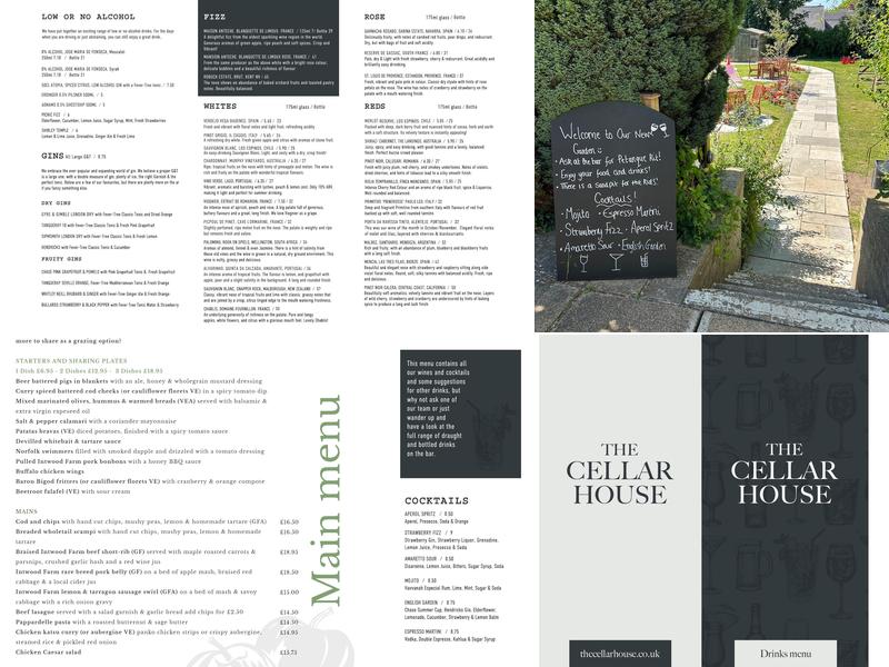 The Cellar House Menu
