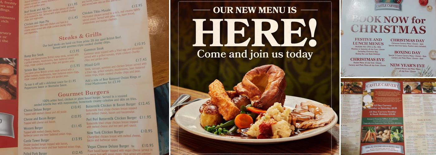 Castle Carvery Racecourse Menu
