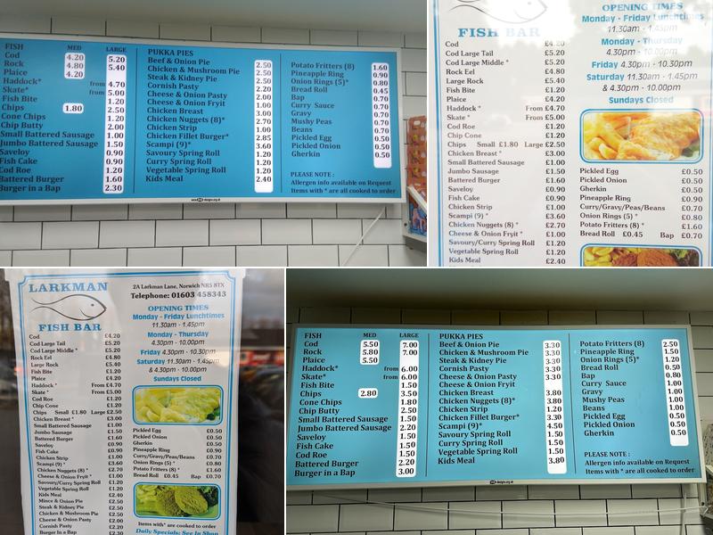 Larkman Fish Bar Menu