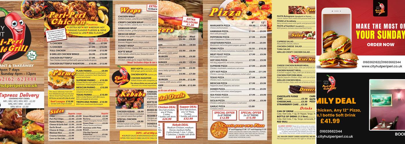 City Hut Peri Peri Menu
