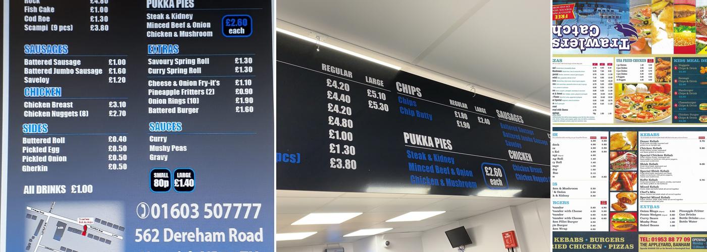 Trawlers Fish And Chips Menu