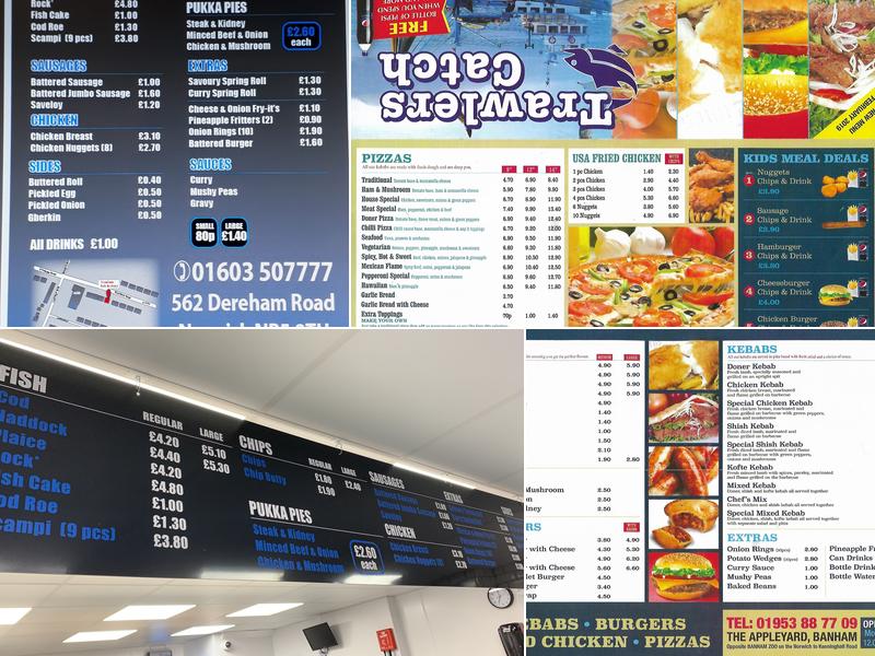 Trawlers Fish And Chips Menu