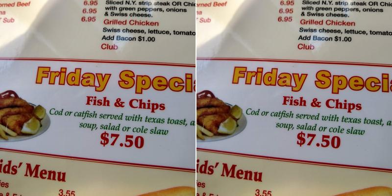 Denny's Gin Mill Menu