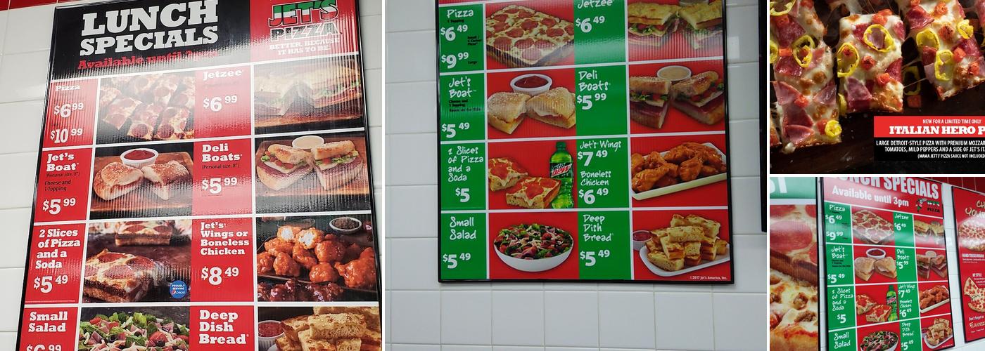 Jet's Pizza Menu