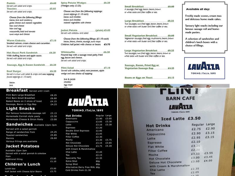 Flint Barn Cafe Menu