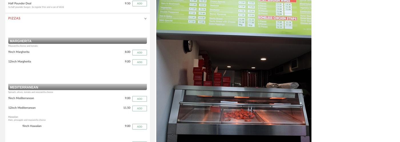 Crown Pizza And Chicken Menu