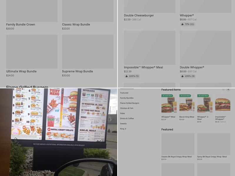 Burger King Menu