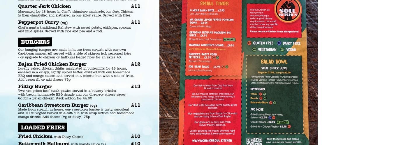 Norwich Soul Kitchen Menu