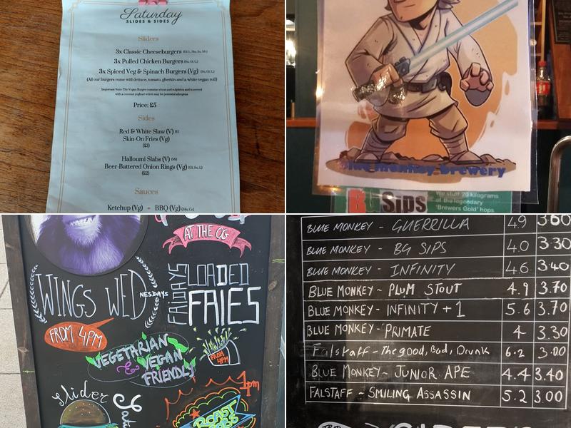 The Organ Grinder Menu