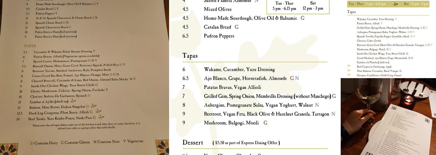 Iberico World Tapas Menu