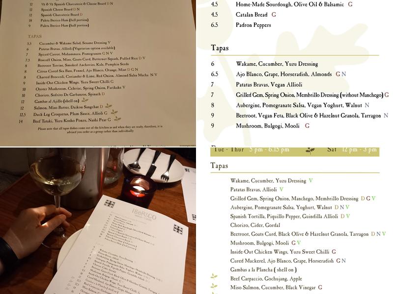 Iberico World Tapas Menu