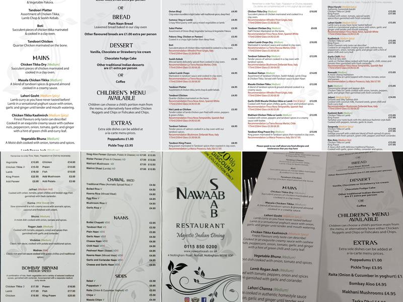 Nawaab Saab Menu