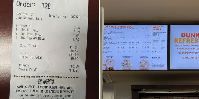Dunkin' Menu