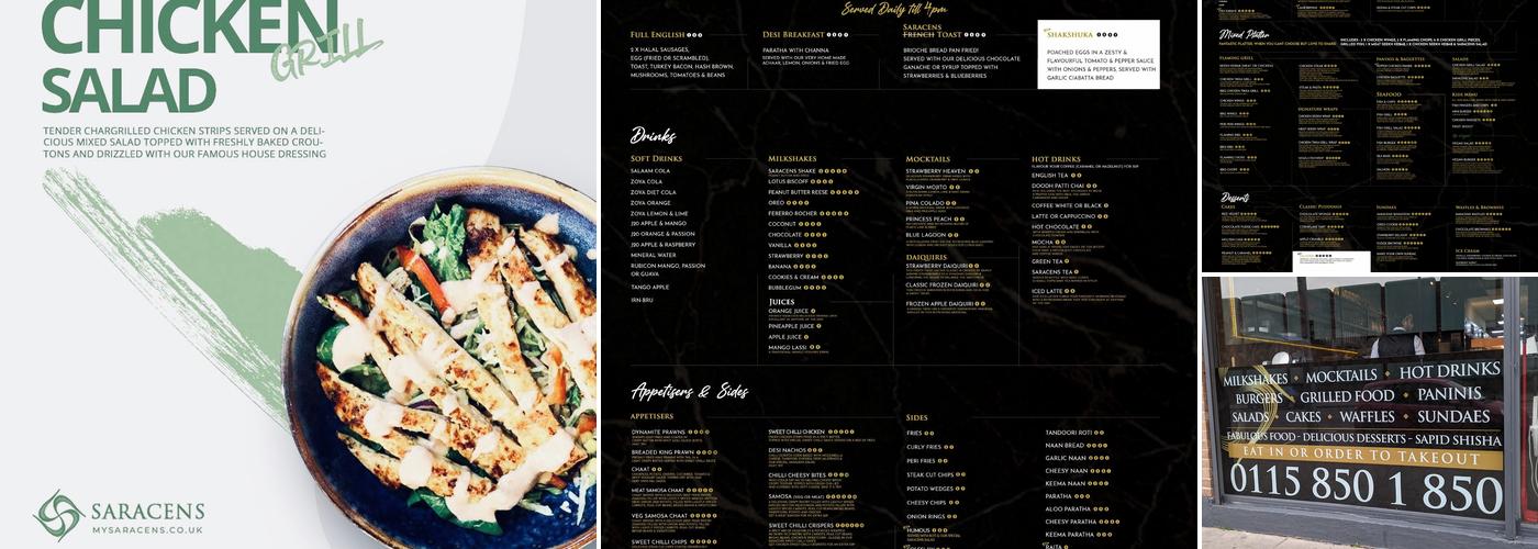 Saracens Cafe Menu