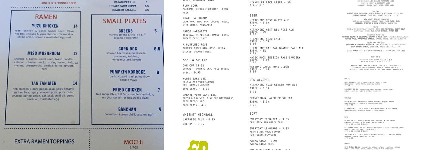 Everyday People Menu