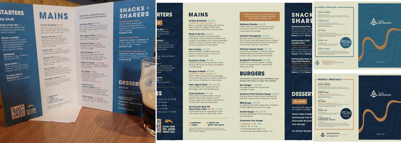 Trent Navigation Inn Menu