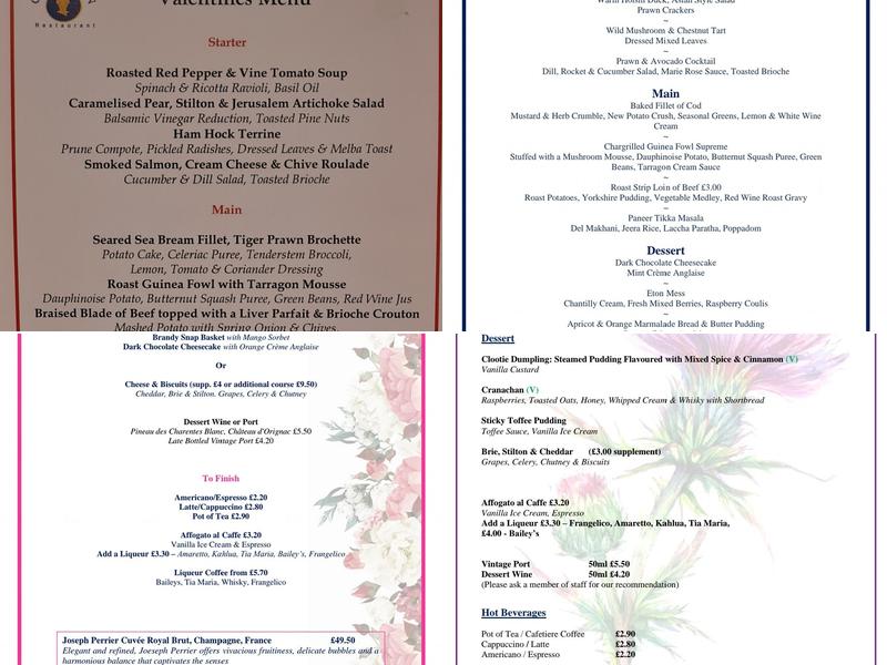Corinthian Restaurant Menu